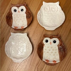 Set of 4 Better Homes And Gardens Heritage Collection Owl Salad Plates